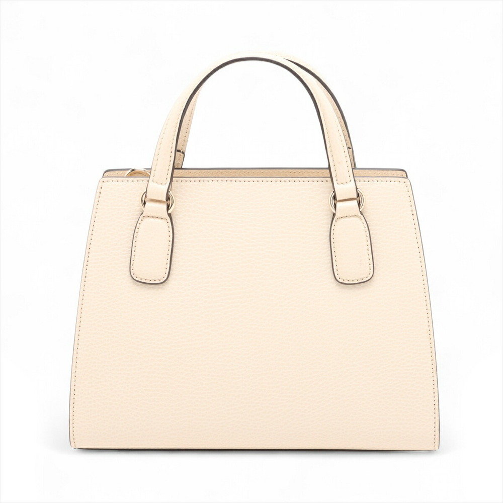 Gucci top shoulder G bag grained Interlocking Soho leather handle ivory white